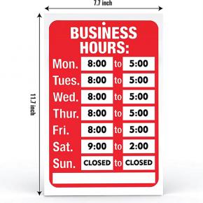 PVC Business Hour Sign